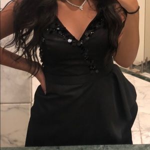Black soiree dress. Worn once. Size L.